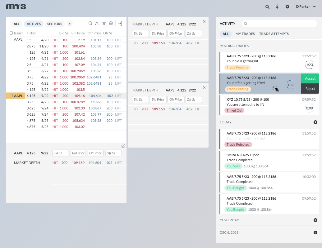Adaptive | MTS Markets: MTS BondsPro: Trading Platform Redesign